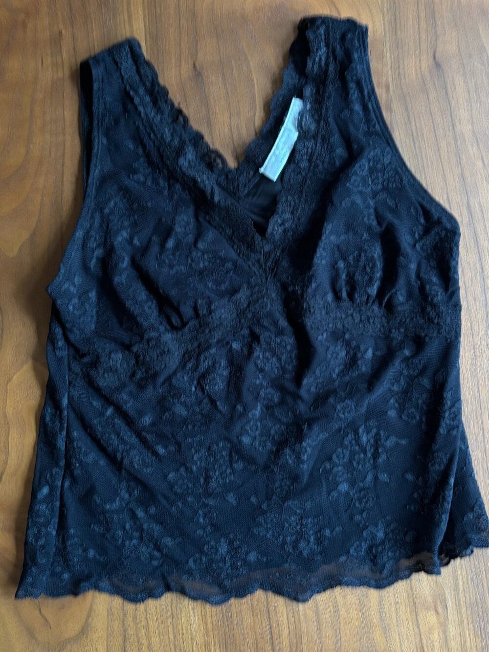 Black V-neck Lace Top